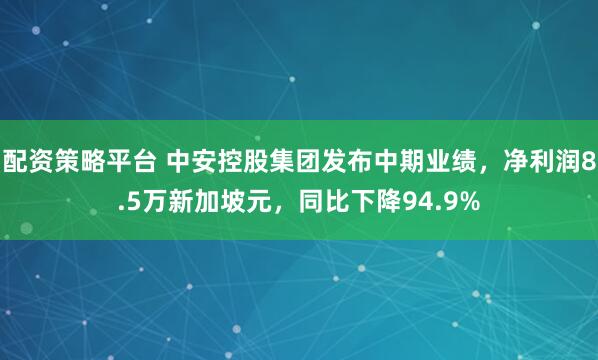 配资策略平台 中安控股集团发布中期业绩，净利润8.5万新加坡元，同比下降94.9%